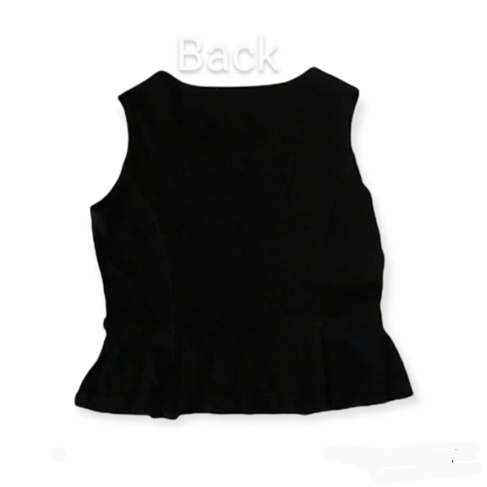 Womens sz 6 Black silver Buckle slit sides Ronnie nicole top Ladies shirt - Picture 7 of 8